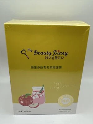 [MY BEAUTY DIARY] APPLE POLYPHENOL PORE-REFINING Facial Mask 8pcs/1box NEW - Image 1 of 2