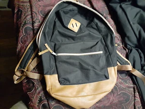 Knapsack Rucksack Backpack Bookbag, Student, Unknown Maker, Leather & Polyester - Picture 1 of 4
