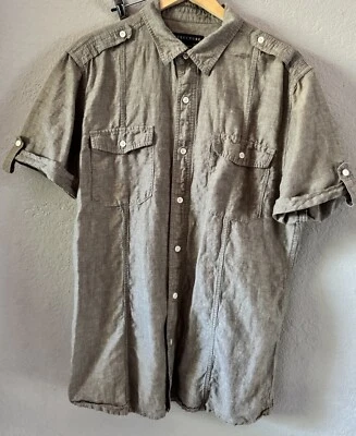 Structure Shirt Mens XL Gray Short Sleeve Button Up Slim Fit Button Sleeves - Image 1 of 3