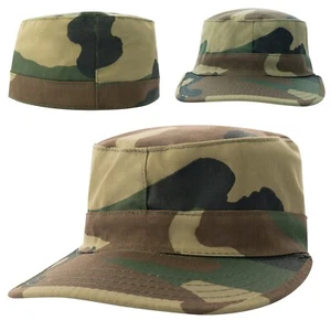 Kids Camouflage Fatigue Cap - Childs Camo Cadet Military Style Hat M or L - Picture 1 of 5