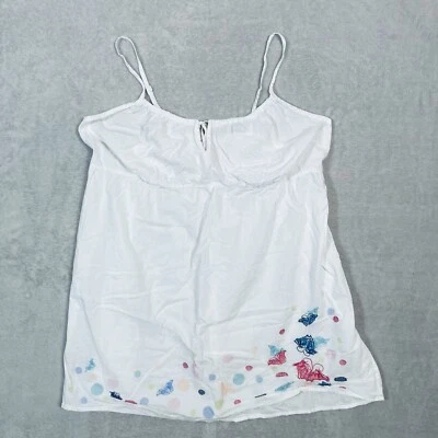 Cacique Babydoll Embroidered Butterflies White Unlined Sleep Top Plus Size 18/20 - Image 1 of 4