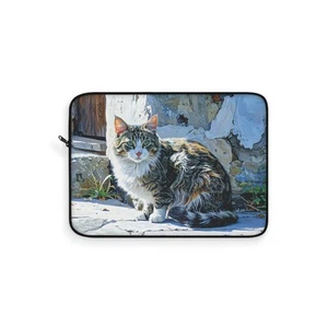 Housse pour ordinateur portable chat, protection technique féline, étui pour ordinateur chaton, impression animalière - Photo 1/10