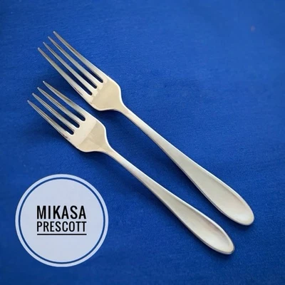 Набор Mikasa Prescott из 1 обеденной вилки 1 салатной вилки с атласной отделкой из нержавеющей стали - Изображение 1 из 4