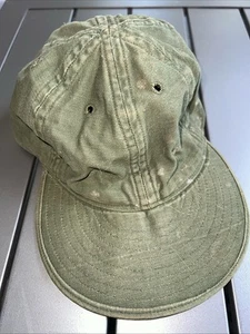 vintage US ARMY cotton hat FIELD CAP sage green korean wwii 1940s 50s military - Picture 1 of 7
