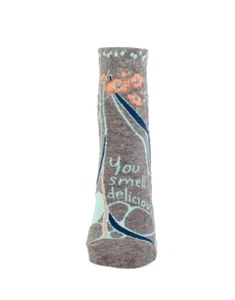 Blue Q Womens Ankle Socks You Smell Delicious Size 5-10 Gray - Picture 1 of 1