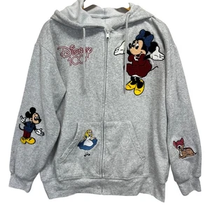 Disney 100 Anniversary Full Zip Hoodie Mickey Minnie Cinderella Bambi LESEN - Bild 1 von 11