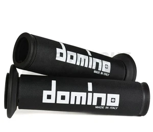 Domino Black A450 Full Diamond Grips with Covers fits Vintage Bikes - Picture 1 of 3