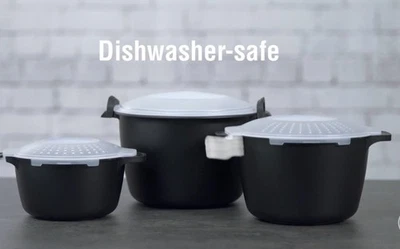 Набор микроварок Pamped Chef 1 кварта, 2 кварты и 3 кварты плюс с крышками - Изображение 1 из 4