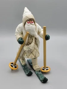 P. Schifferl 1988 Vintage Winter White Woodland Santa on Skies 6.5" Figurine - Picture 1 of 12