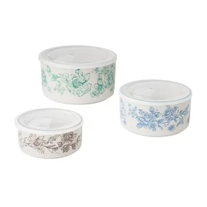 Juego de panadería Pioneer Woman Agatha anidación con tapas 6 piezas floral azul verde marrón nuevo - Imagen 1 de 16