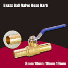 8/10/16/19mm Hose Barb Inline Brass Water/Air Gas Fuel Line Shut-off Ball Valve