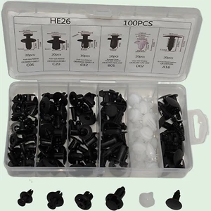 Kit de 100PCS unidades de sujetadores plástico para coche surtido de remaches - Imagen 1 de 9