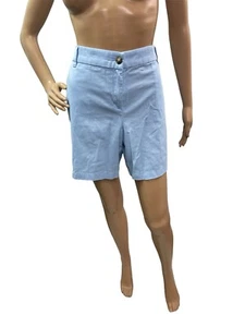 J Crew Women’s Size 14 Solid Light Blue Flat Front Chinos Shorts - Imagen 1 de 5