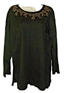 Neu mit Etikett Chaus Sport schwarz verzierter Langarmpullover XL - Bild 1 von 3