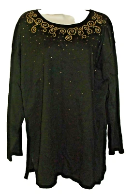 Nuevo con etiquetas Suéter Chaus Sport Negro Adornado Manga Larga XL Foto 1 de 3