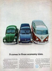 1967 Volkswagen Bug Squareback & Bus Original Color Print Ad - Picture 1 of 1