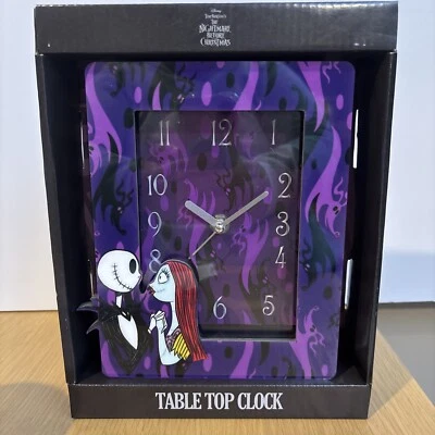 Nightmare Before Christmas Jack Skellington Sally Table Top CLOCK NEW - Image 1 of 3