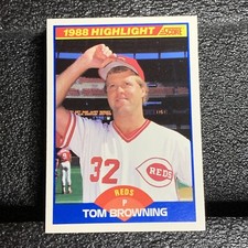 1989 Score Baseball Card #658 Tom Browning   Cincinnati Reds  Highlight