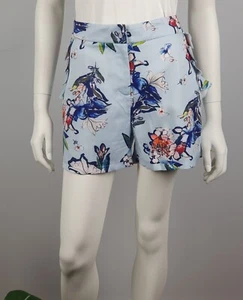 Jaune Rouge Paris Shorts Size XL Blue Floral Ruffle Pocket Women Casual Party - Foto 1 di 11