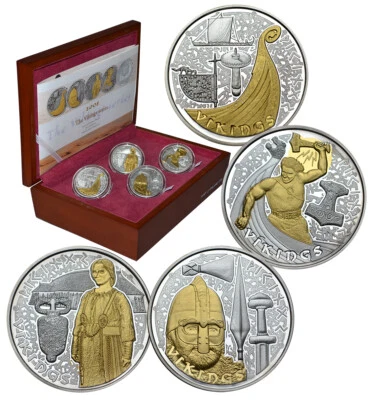 ANDORRA 10 Diners 2008 'The Vikings - Seafaring,Thor, Warrior' Silver 4-Coin Set - Image 1 of 4