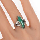 sz6 Vintage Bell Trading post silver and  green turquoise ring