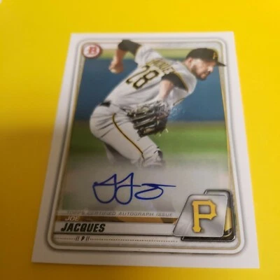 2020 Topps Bowman JOE JACQUES Autograph PA-JJ  Pittsburgh Pirates - Image 1 of 3