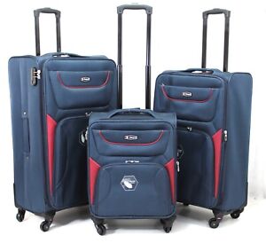 Lightweight 4 Wheel Expandable Luggage Set 3 Suitcase Travel Cabin Trolley Bag