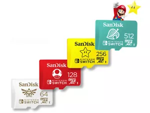 Lote de tarjetas de memoria micro SD SanDisk Nintendo Switch 100 MB/s 512 GB 256 GB 128 GB 64 GB - Imagen 1 de 10
