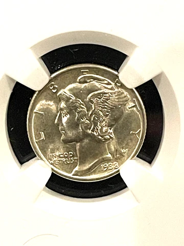 1938 Mercury Dime NGC MS 66 Great Coin W/ FREE SHIPPING Cover