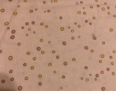Chick A Dee Chick A Doo Polka Dot Fabric By Robert Kaufman Pink & Yellow BTHY - Image 1 of 4