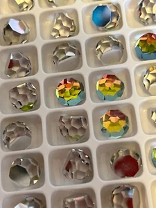 Czech 3/4 Faceted Fire Balls in Vitrail Lt 8mm Flat bottom Pack of 12 - Picture 1 of 4