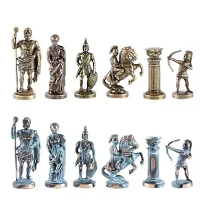 Manopoulos Archers großes Schachset - blau & kupfer - ohne Schachbrett - Bild 1 von 3