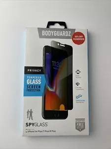BodyGuardz Privacy Temper Glass Screen Protector for iPhone 8 Plus 7 Plus 6 Plus - Picture 1 of 6
