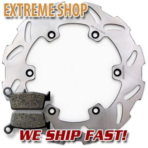 Kawasaki Rear Stainless Steel Brake Rotor + Pads KLX 400 SR R (2003-2004) NEW - Image 1 of 2