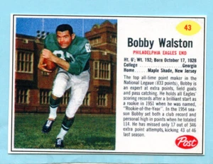 2022-1962 Style Cereal Football Card # 43 Bobby Walston -- Eagles - Picture 1 of 1