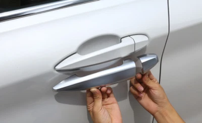 Silver ABS Exterior Outside Door Handle Cover Trim For BMW X5 X6 2014-2017 2018 - Image 1 of 4