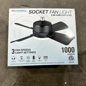 BELL& HOWELL 2 IN 1 LED Socket Fan Light W/ REMOTE - Picture 1 of 5