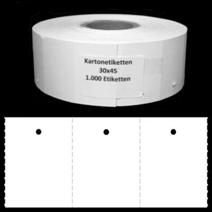 EE525= 1.000 Endlos Etiketten 30x45 blanko Rolle Kartonetiketten Preisetikettten - Bild 1 von 1