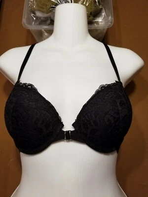 Auden The Radiant Plunge Coverage Push-Up Bra Black Lace 32AA NWT - Image 1 of 2