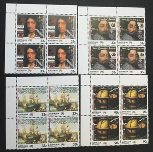 1985. AUST.BICENTENNIAL.TERRA AUSTRALIS, NAVEGADORES. 4 BLOQUES DE ESQUINA DE 4 MNH. - Imagen 1 de 3