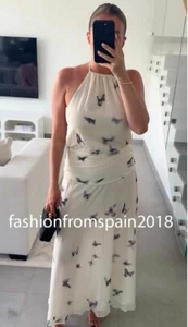 ZARA NUOVO MAXI ABITO DONNA LUNGO CON FERRETTO FARFALLA APERTO SCHIENA XS-XXL 3676/339/050 - Foto 1 di 5