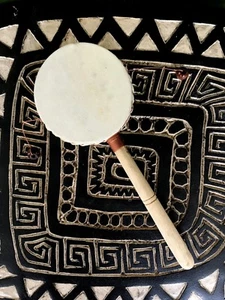 Handgefertigtes Tamburin Schleudertrommel Wirbeltrommel Tik Tak Kinderspielzeug  - Bild 1 von 3