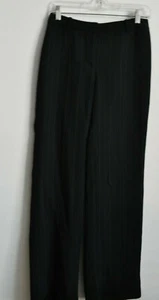 Pantalones de vestir Ann Taylor talla 2P negros a rayas totalmente forrados  - Imagen 1 de 3