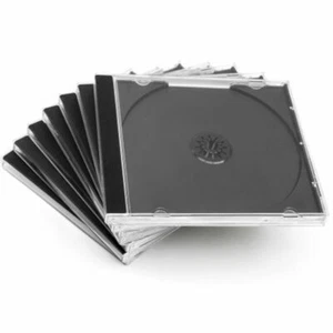 50 Standard 10.4 mm Jewel Case Single CD DVD Disc Storage Assembled Black Tray - Picture 1 of 3