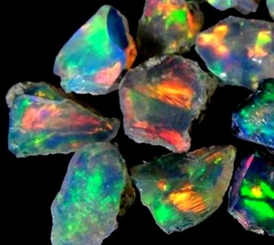 Glatter Opal grob Posten 05 Stck. 28 Karat groß äthiopischer Welo Opal roh zum Schneiden - Bild 1 von 9