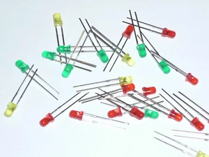 LED 3mm 10 piezas rojo, verde amarillo o azul - difuso o claro y elegir color - Imagen 1 de 9