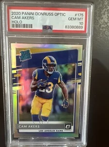 2020 Panini Donruss Ottica Cam Akers Olo Rated Rookie #175 PSA 10 - Foto 1 di 3