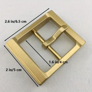 Heavy-duty Solid Brass Belt Buckle 2.6x2 in Belt Replacement Accessories Golden - Picture 1 of 5
