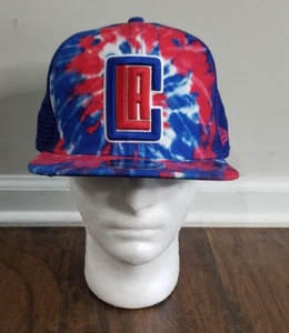 NEW LA Los Angeles Clippers Hat Cap Snap Back Tie Dye OSFA Trucker Mesh New Era - Picture 1 of 5