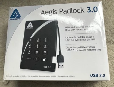 Candado Apricorn 500 GB Aegis USB 3.0 256 bits cifrado A25-3PL256-500 desbloqueado Foto 1 de 3